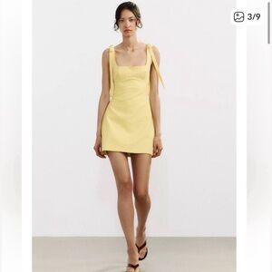 Zara Butter Yellow Gingham mini dress